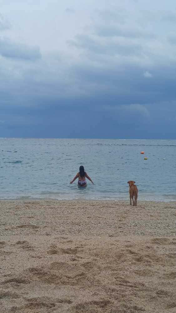 Swimming at Sanur beach