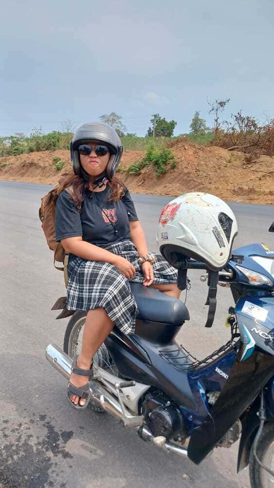 Yulli on a bike