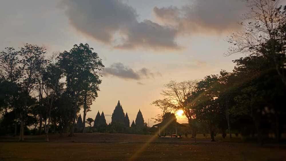 Sunset views at Prambanan, a must-see in Jogja.