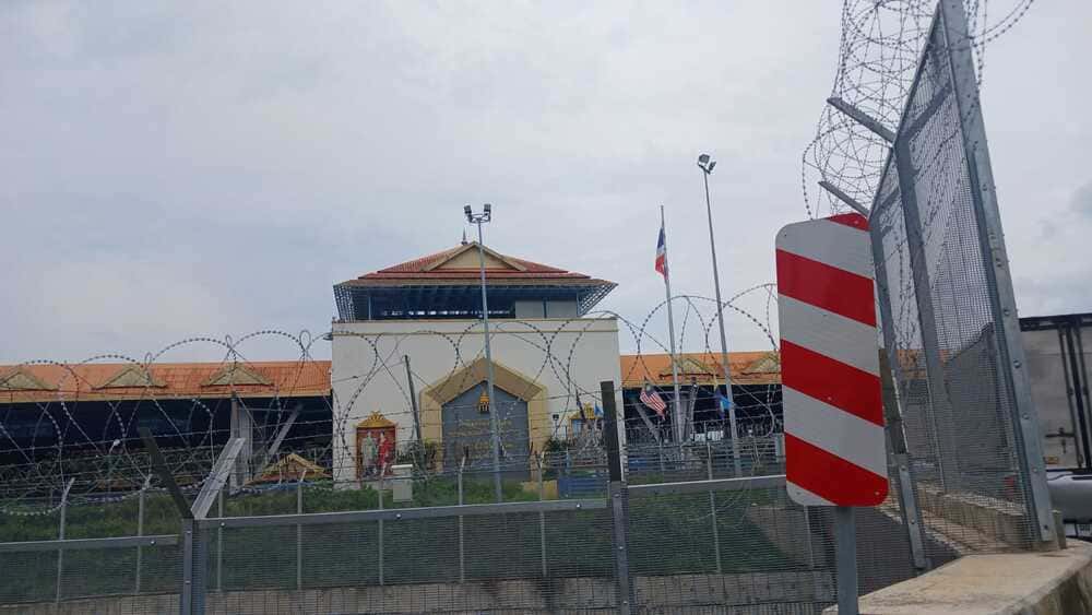 View of the Thailand immigration checkpoint at Padang Besar, the entry point for travelers crossing from Malaysia.