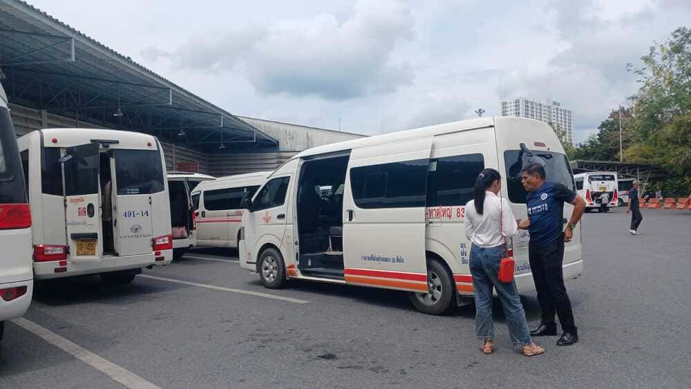 Minivan parked at the Thai side of Padang Besar, used for budget travel to Hat Yai.