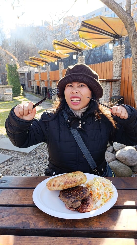 Eating Bulgarian food