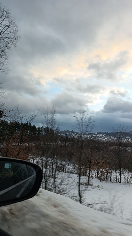 Slippery road in winter