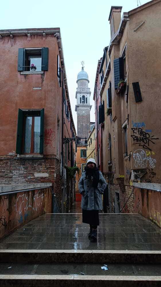 Venice in Winter, wet street