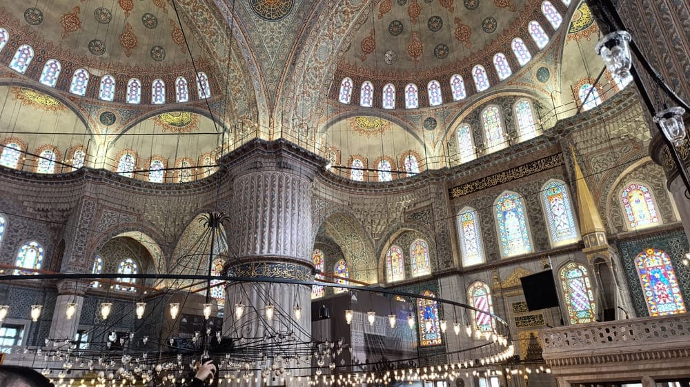 Interior of the Blue Mosque in Istanbul