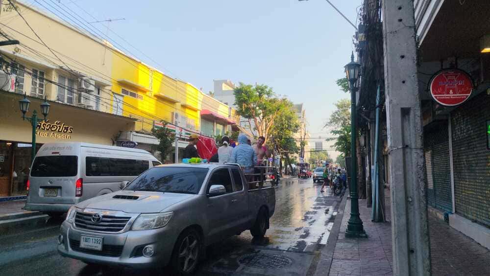 Crowded street on Songkran
