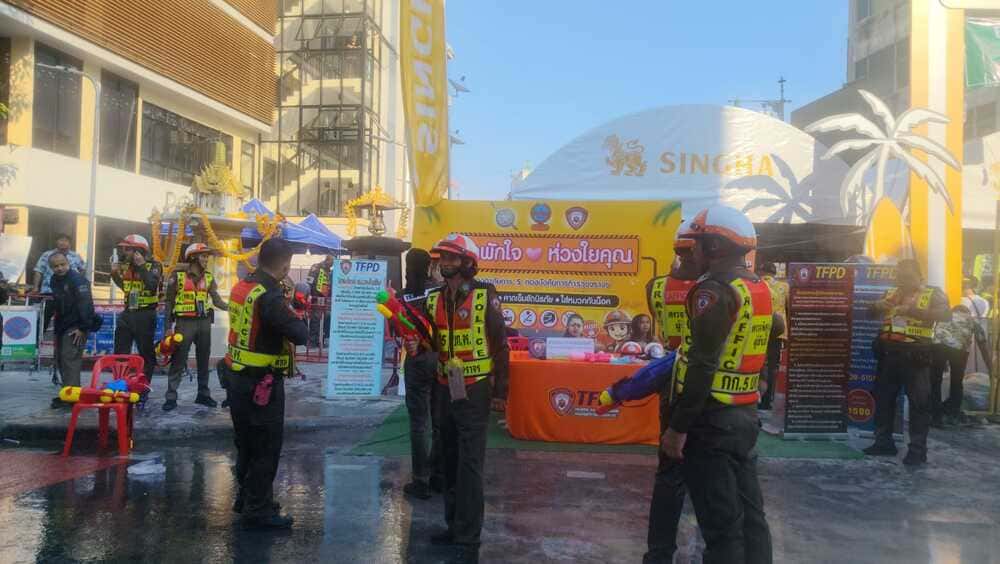 Polices on duty during songkran