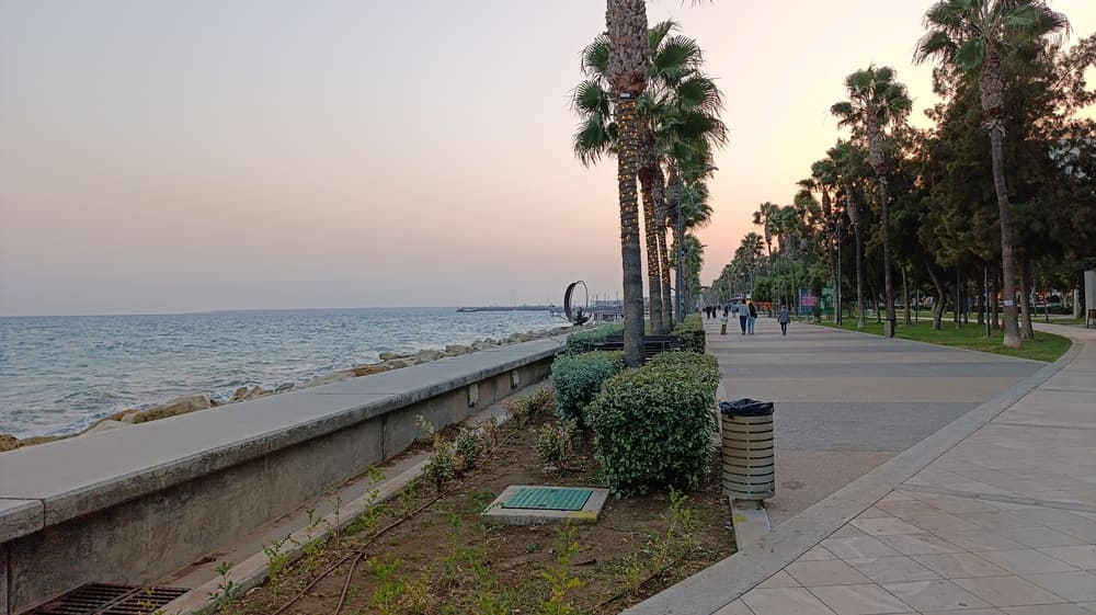 Limassol seafront promenade walking path Cyprus Mediterranean coast