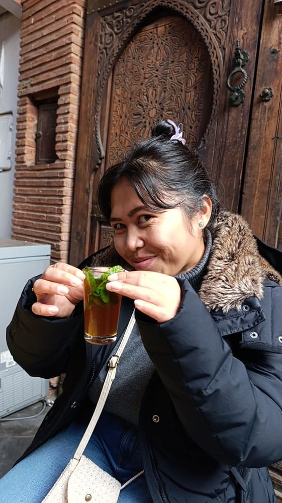 Drinking Moroccan tea