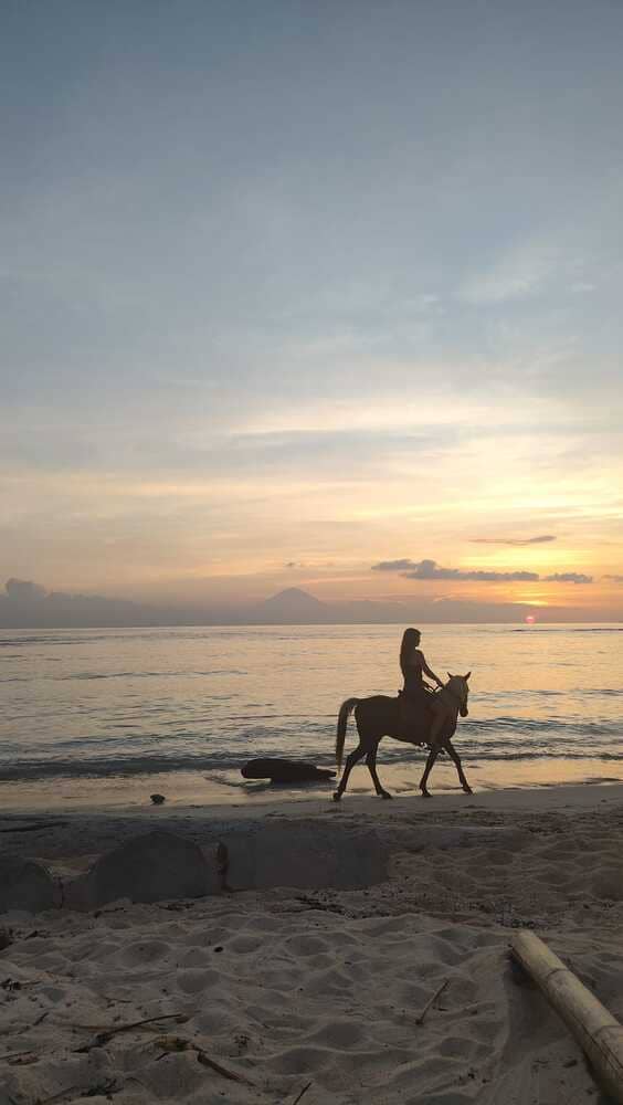 Riding horse in Gili T