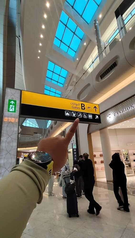 Gate B in Zayed airport